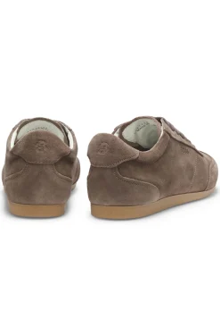 Suede trainers with logo details