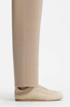 Suede trainers with logo details