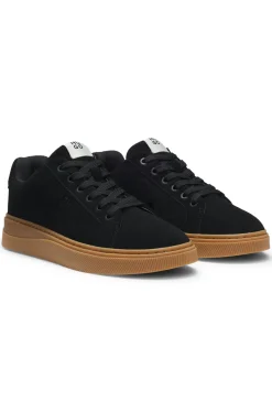 Suede trainers with padded tongue