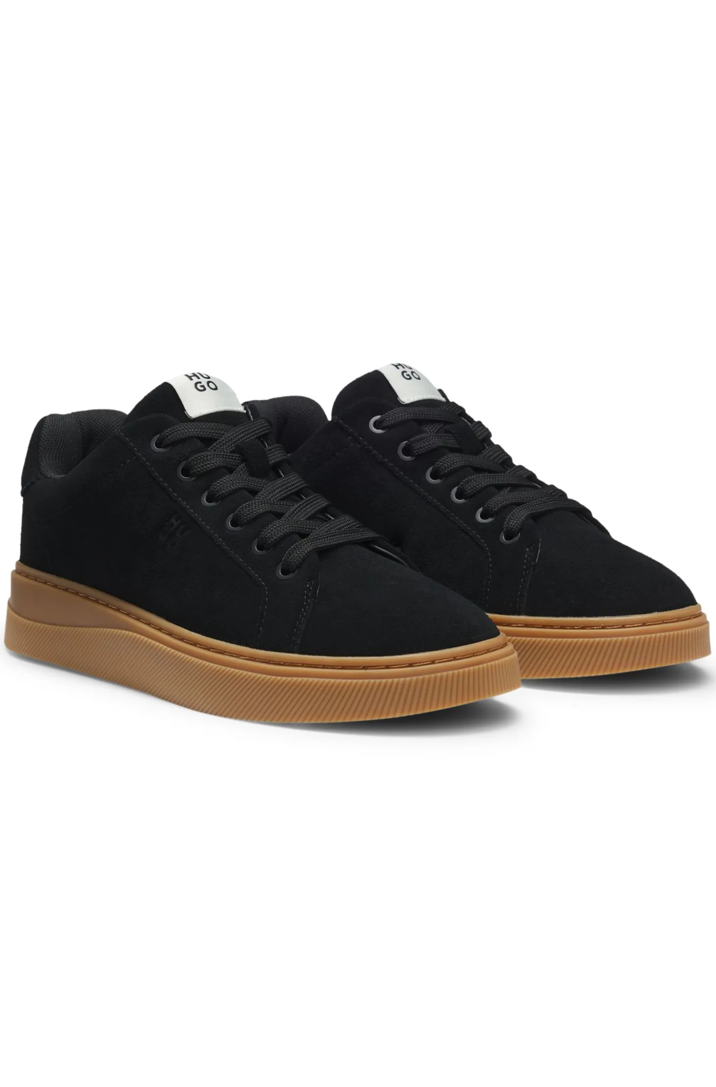 Suede trainers with padded tongue