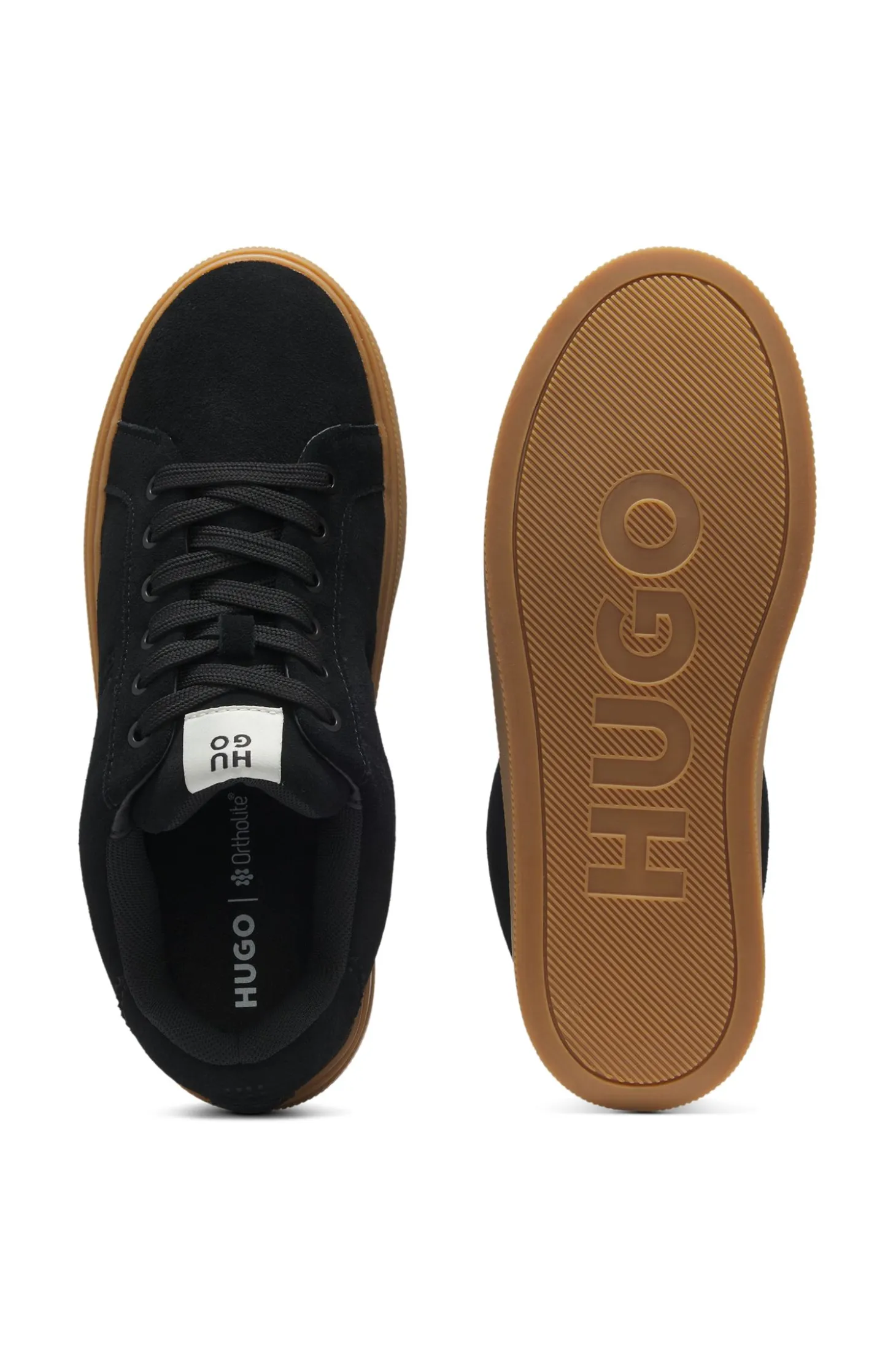 Suede trainers with padded tongue