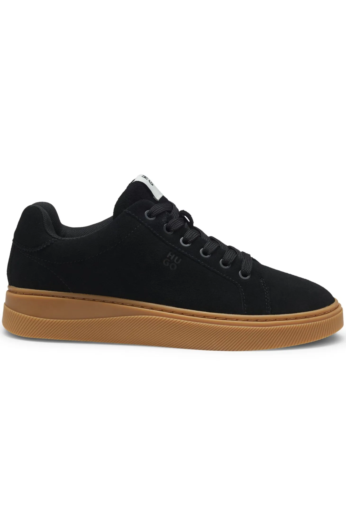 Suede trainers with padded tongue