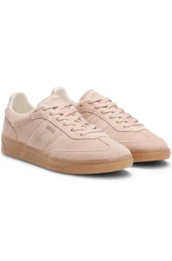 Suede trainers with rubber sole