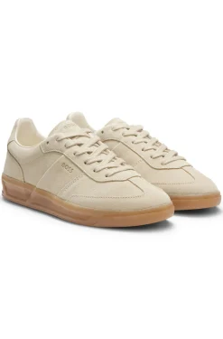 Suede trainers with rubber sole