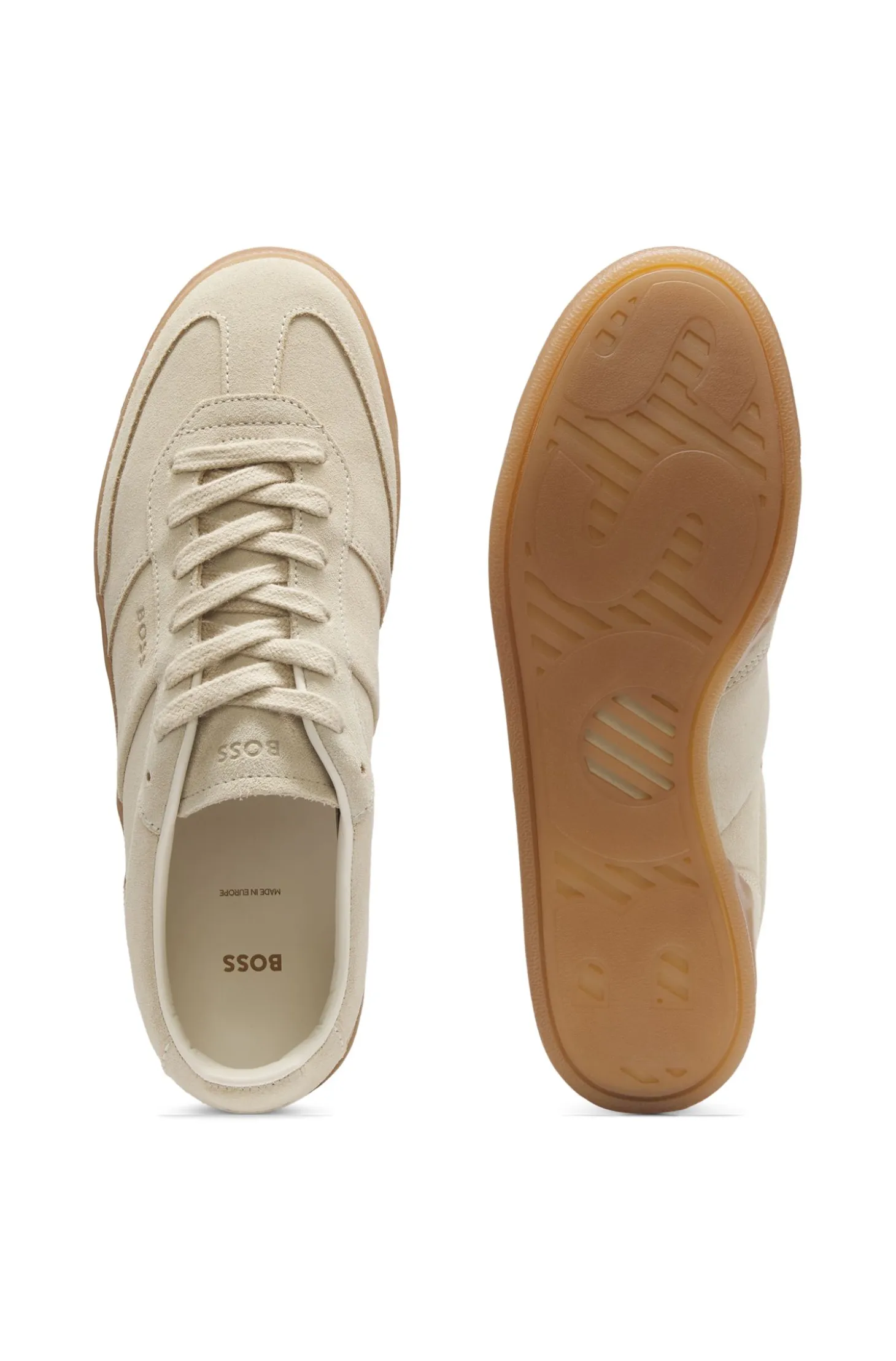 Suede trainers with rubber sole