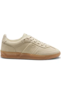 Suede trainers with rubber sole