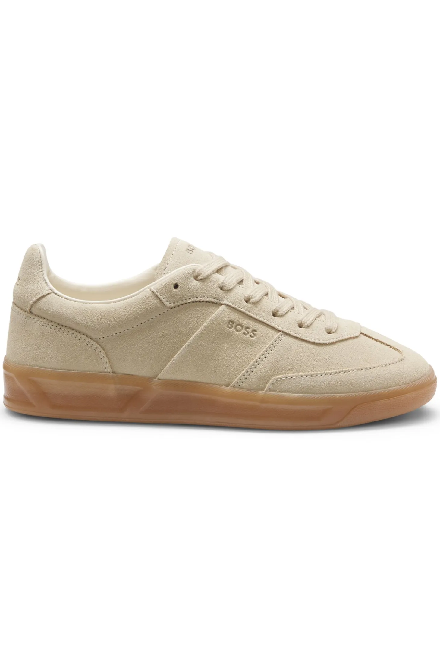 Suede trainers with rubber sole