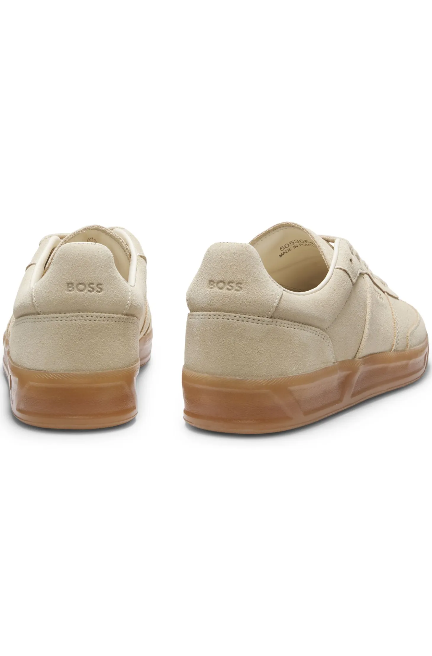 Suede trainers with rubber sole