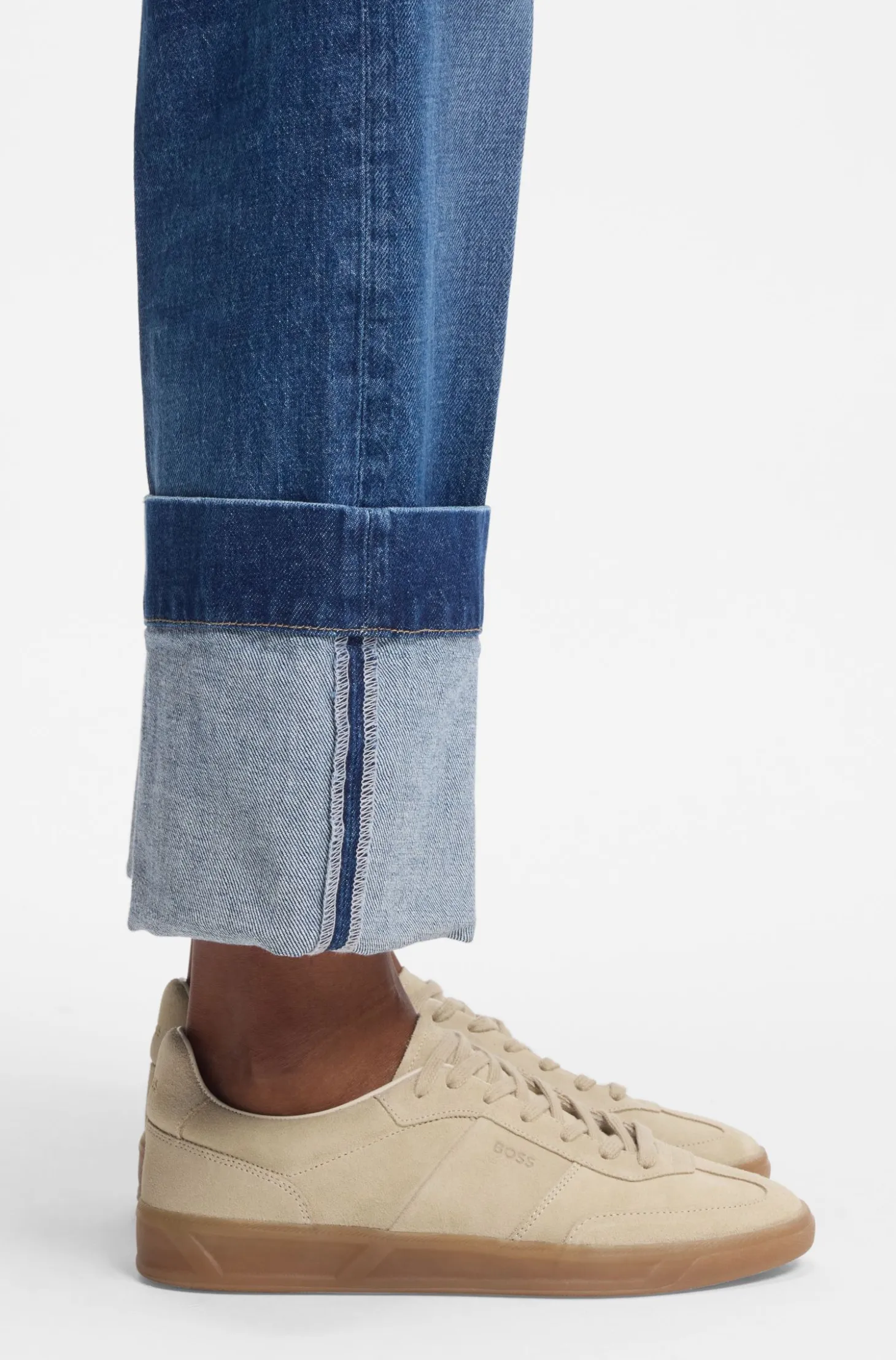 Suede trainers with rubber sole