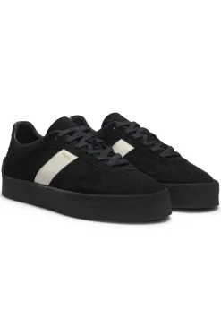 Suede trainers with side stripe