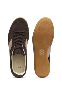 Suede trainers with smooth-leather trims