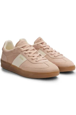 Suede trainers with smooth-leather trims