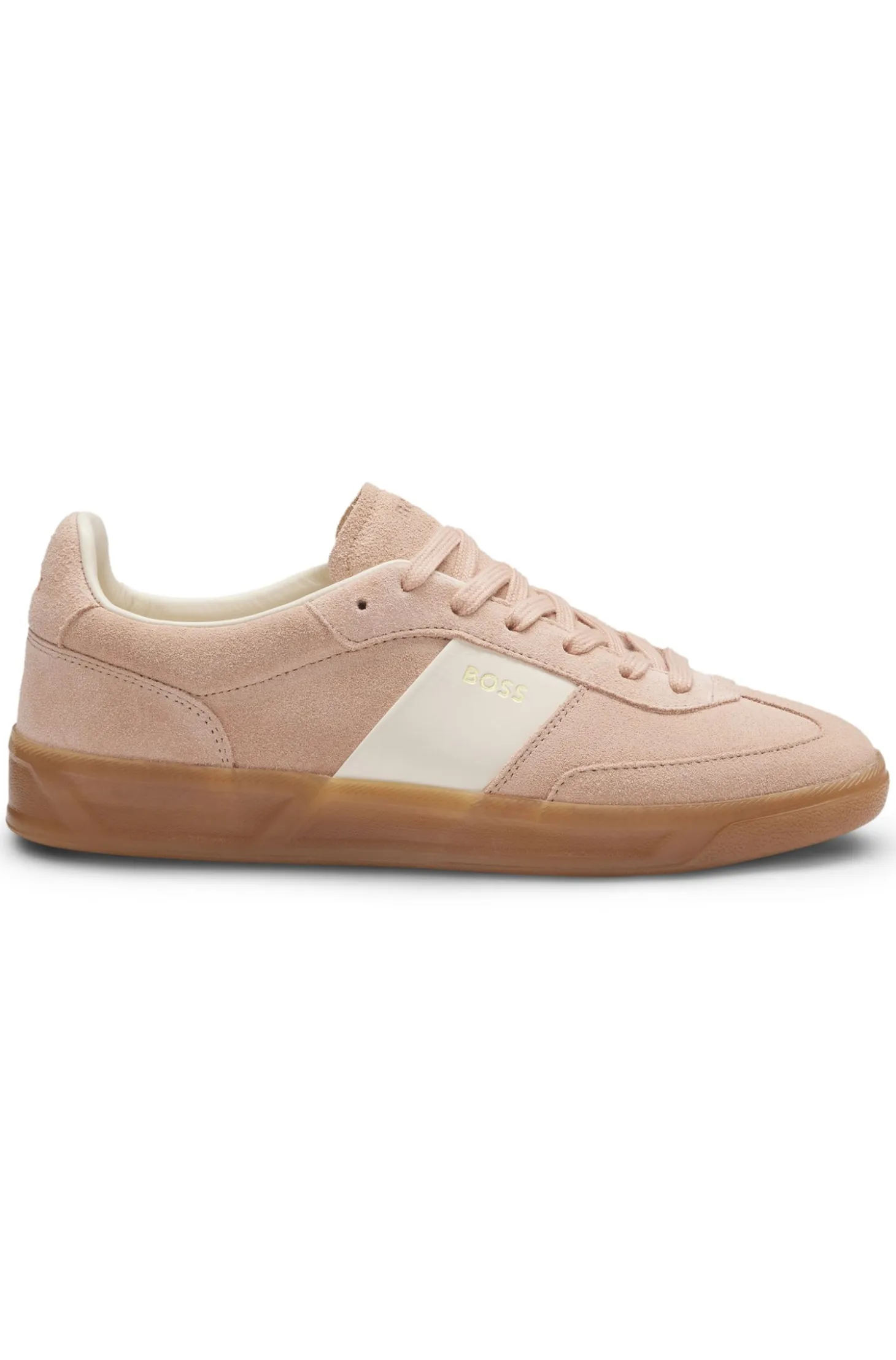 Suede trainers with smooth-leather trims