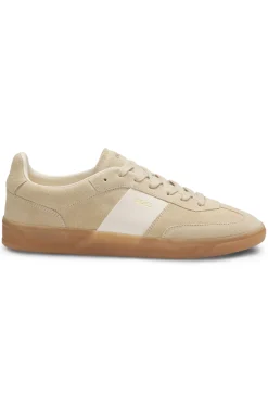 Suede trainers with smooth-leather trims