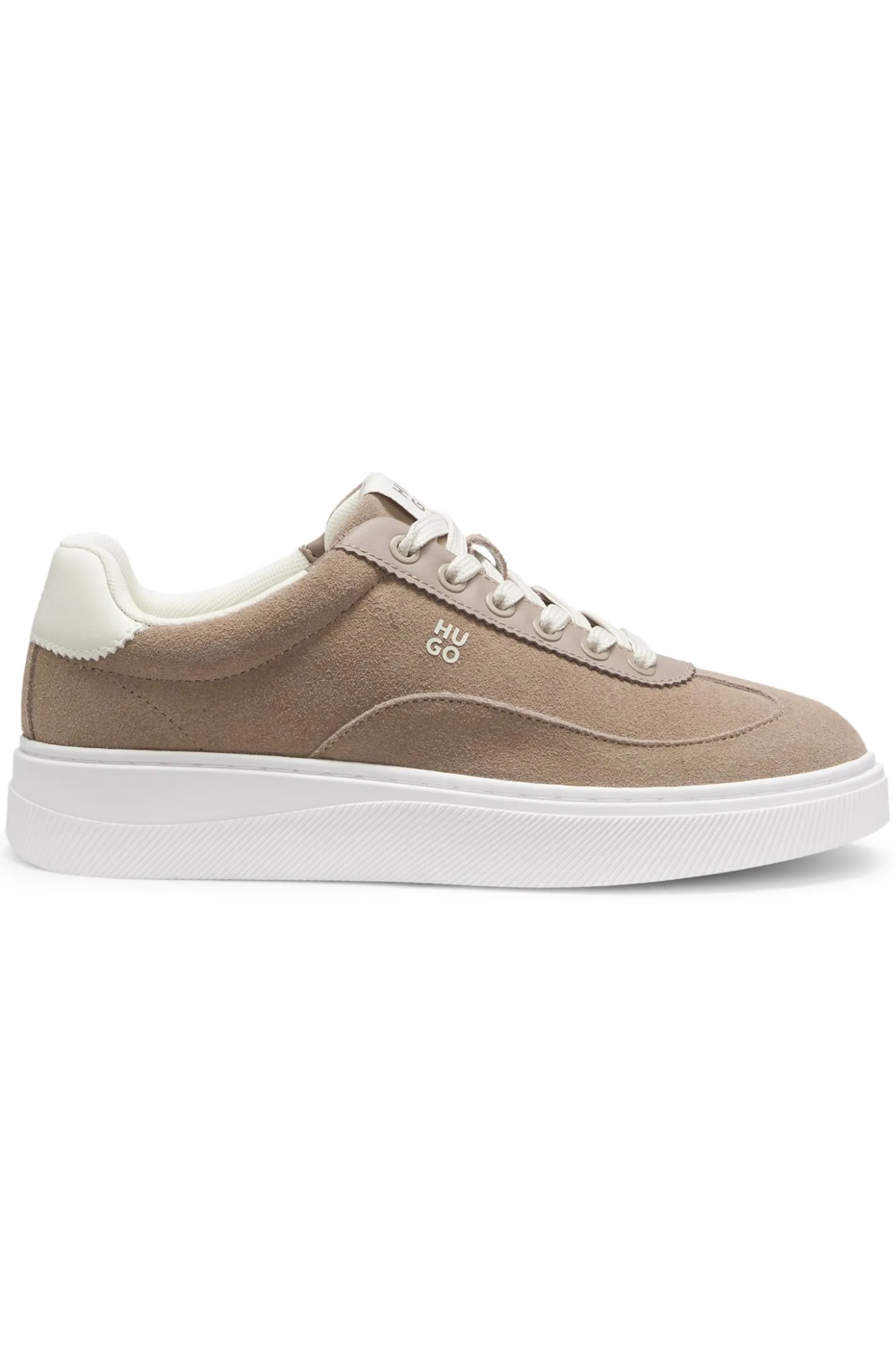 Suede trainers with stacked logos