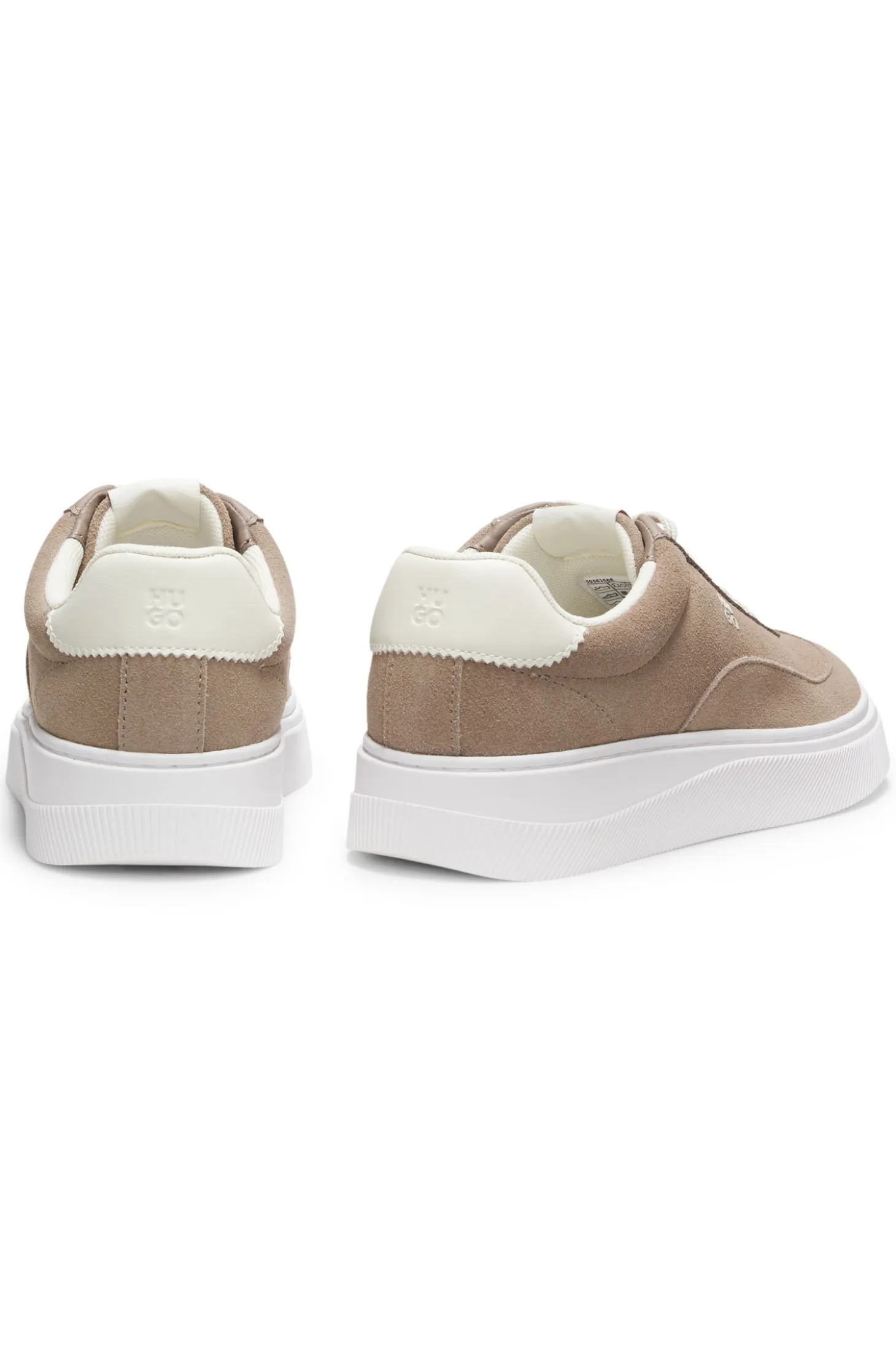 Suede trainers with stacked logos