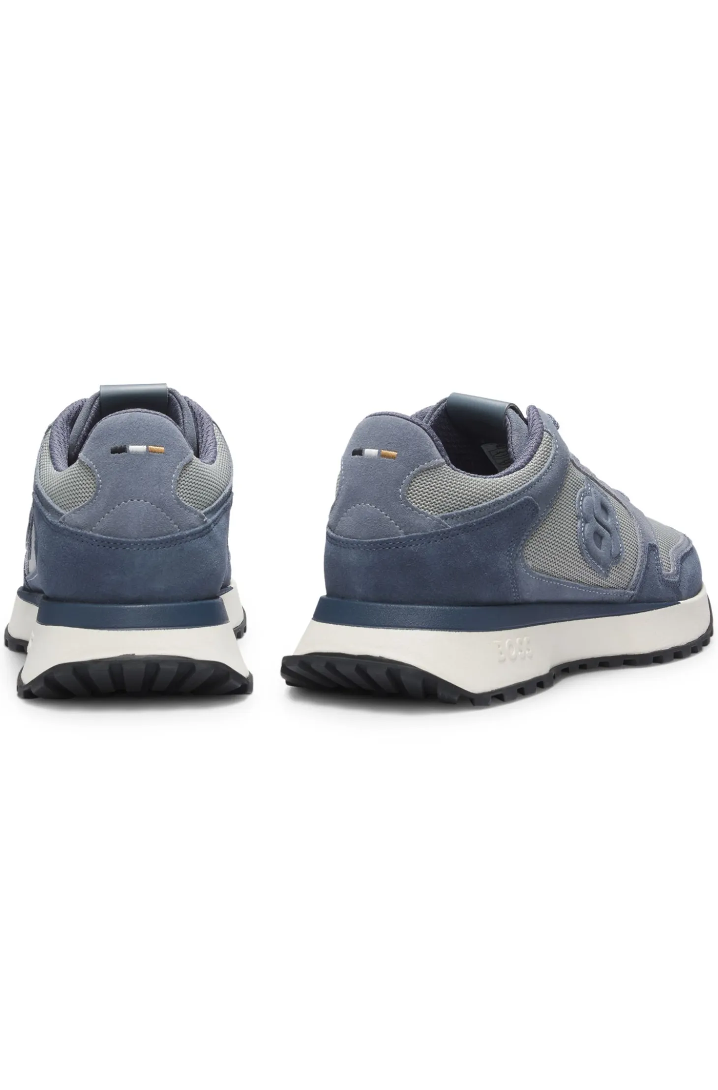 Suede-trim trainers with Double B monogram