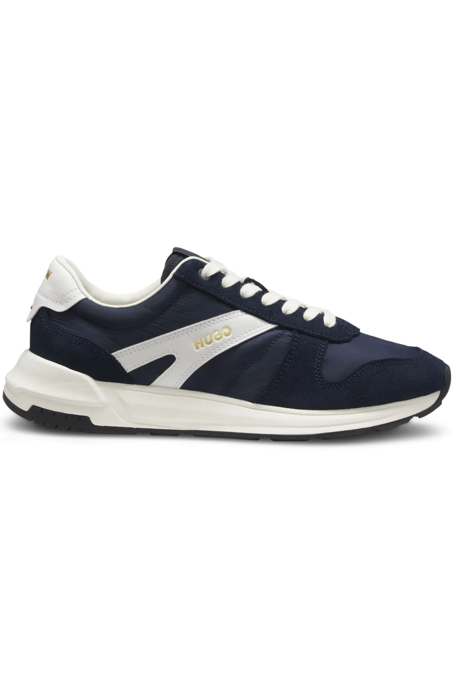 Suede-trim trainers with logo details