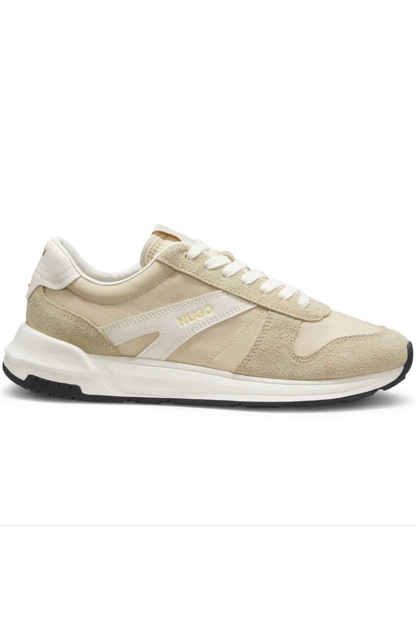 Suede-trim trainers with logo details