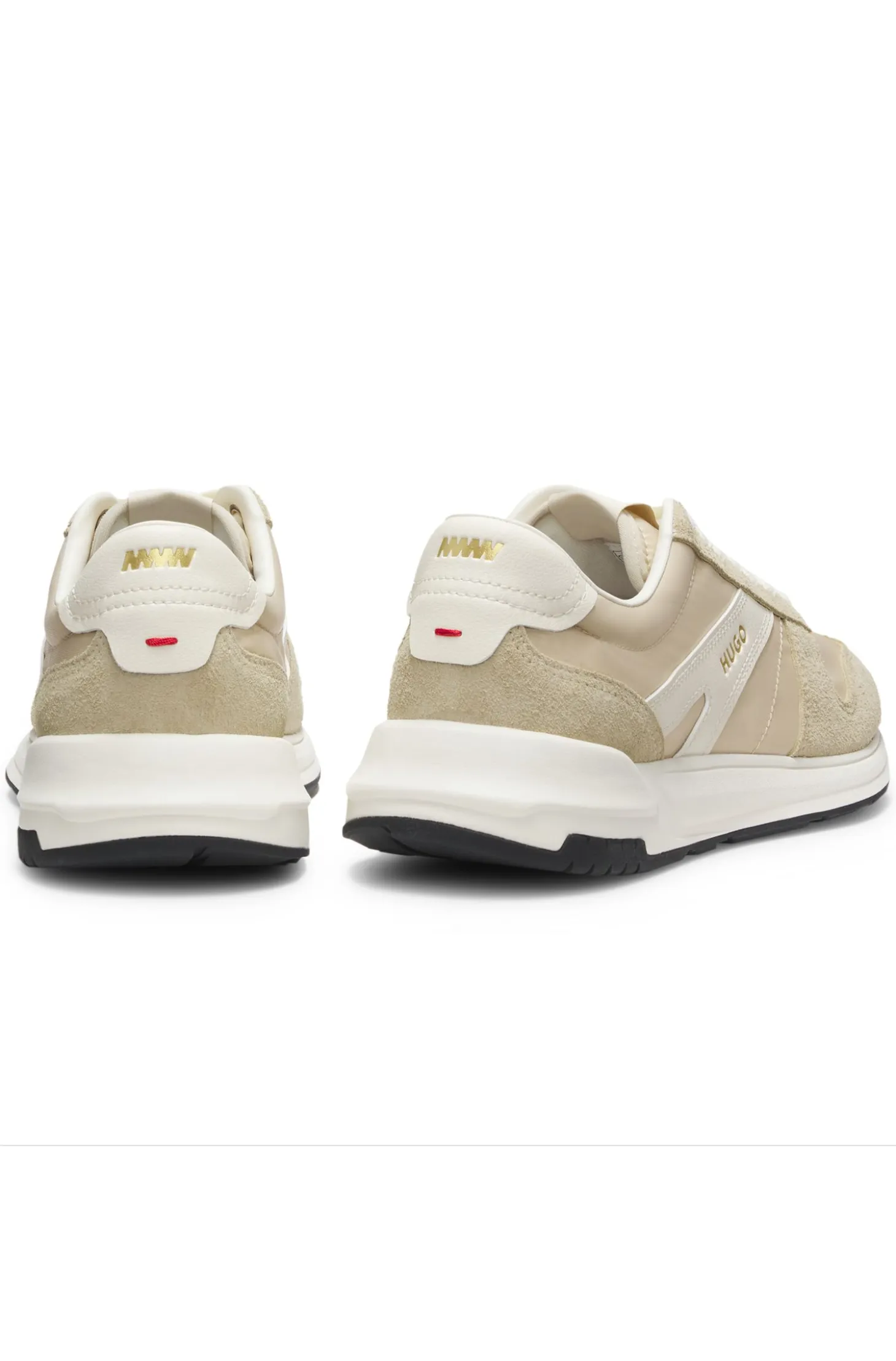 Suede-trim trainers with logo details