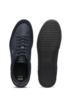 Suede-trim trainers with ribbed sole