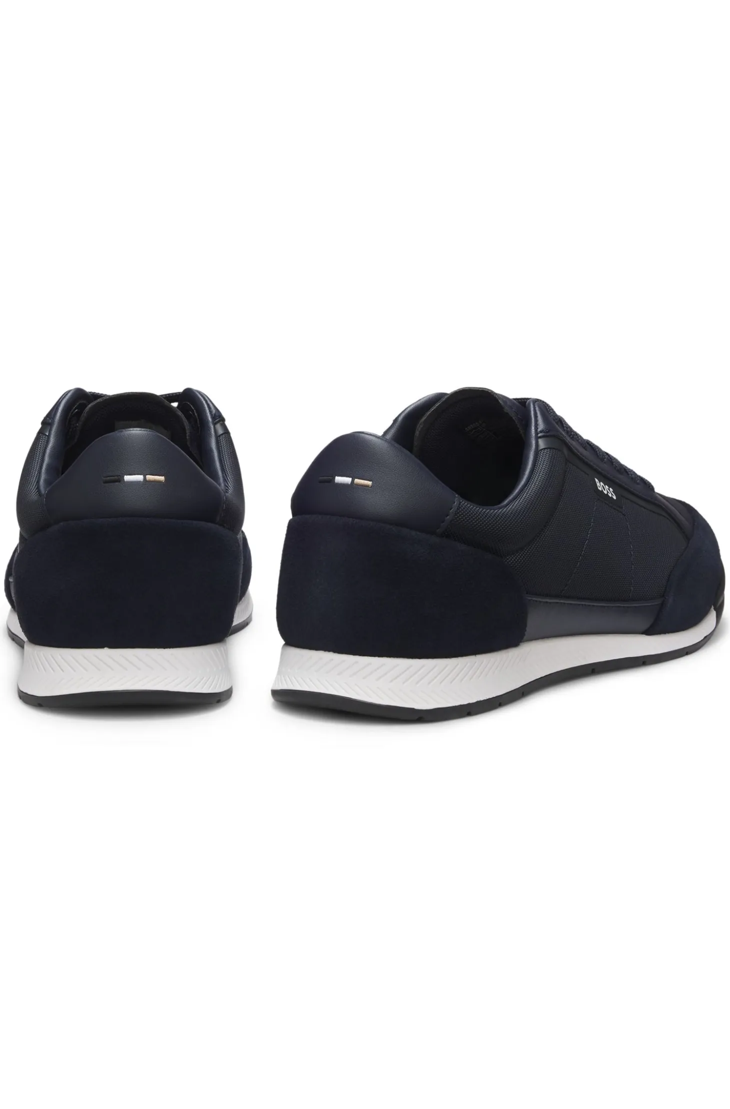 Suede-trim trainers with ribbed sole