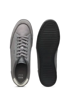 Suede-trim trainers with ribbed sole