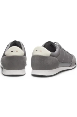 Suede-trim trainers with ribbed sole
