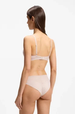 Super-soft lace bralette with gold plaque