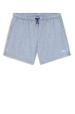 Swim shorts in seersucker fabric with embroidered logo