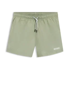 Swim shorts with contrast logo print