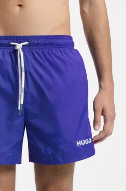 Swim shorts with contrast logo print