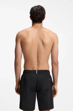 Swim shorts with 3D logo embroidery