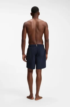 Swim shorts with 3D logo embroidery