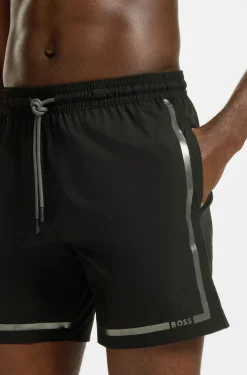 Swim shorts with logo stripe print
