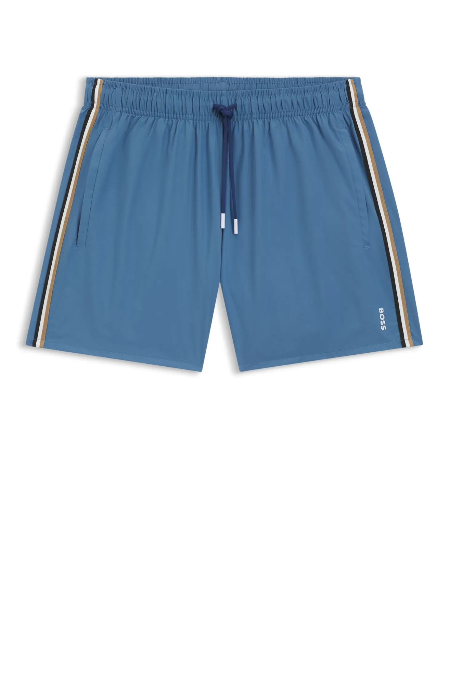 Swim shorts with signature stripe and logo