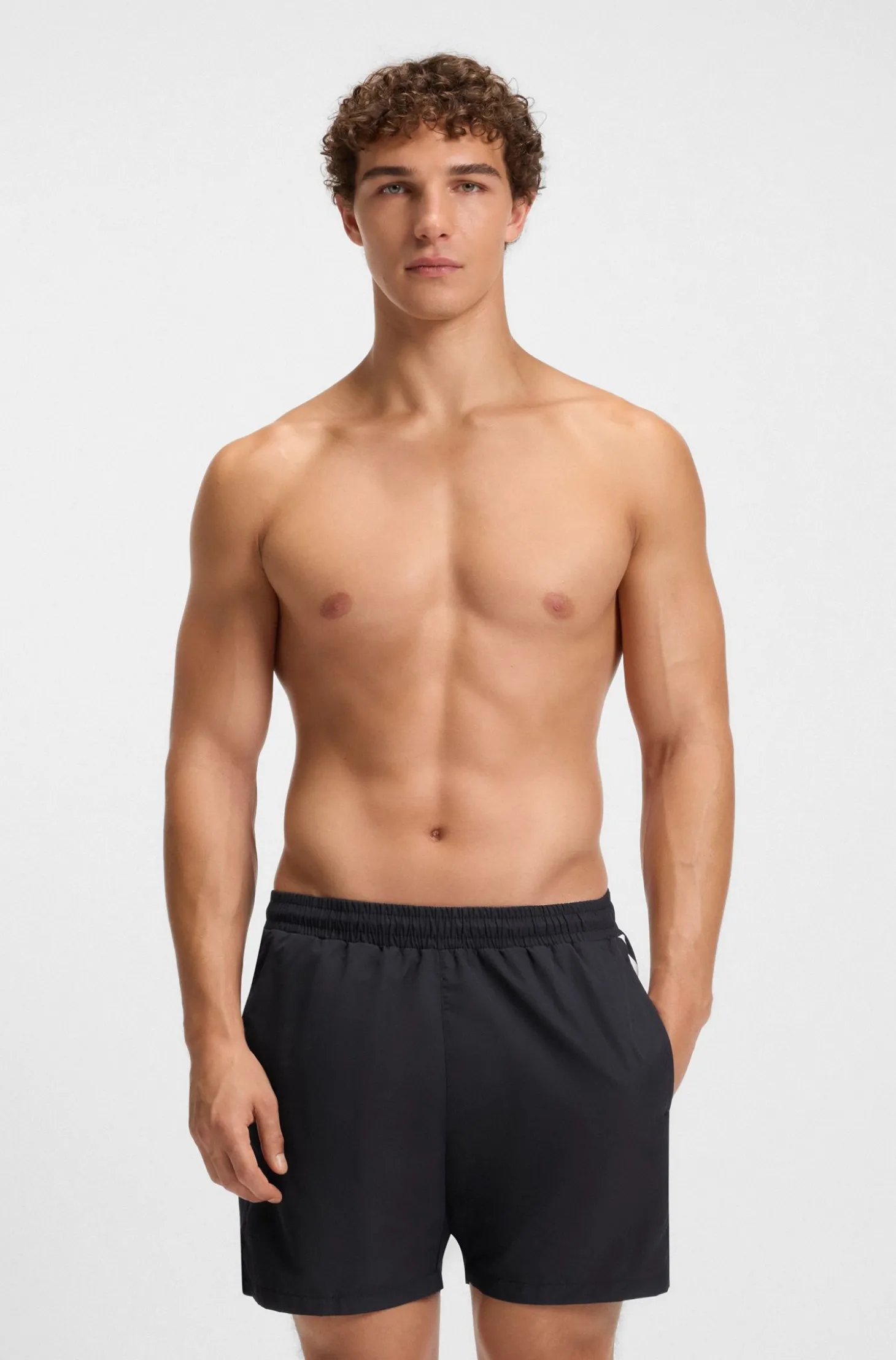 Swim shorts with stripe and logo