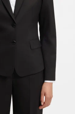 Tailored single-button blazer in stretch wool