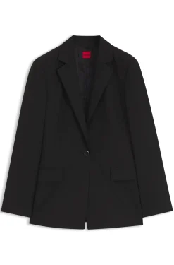 Tailored single-button blazer in stretch wool
