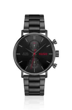 #Takeoff black-plated watch with black dial