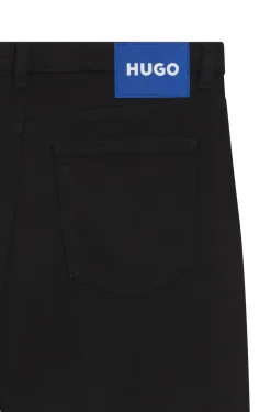 Tapered-fit jeans in black stretch denim