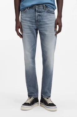 Tapered-fit jeans in blue comfort-stretch denim