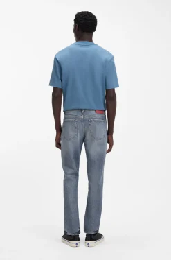Tapered-fit jeans in blue comfort-stretch denim