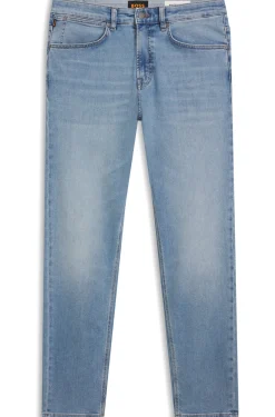 Tapered-fit jeans in blue super-stretch denim