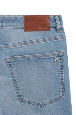 Tapered-fit jeans in blue super-stretch denim