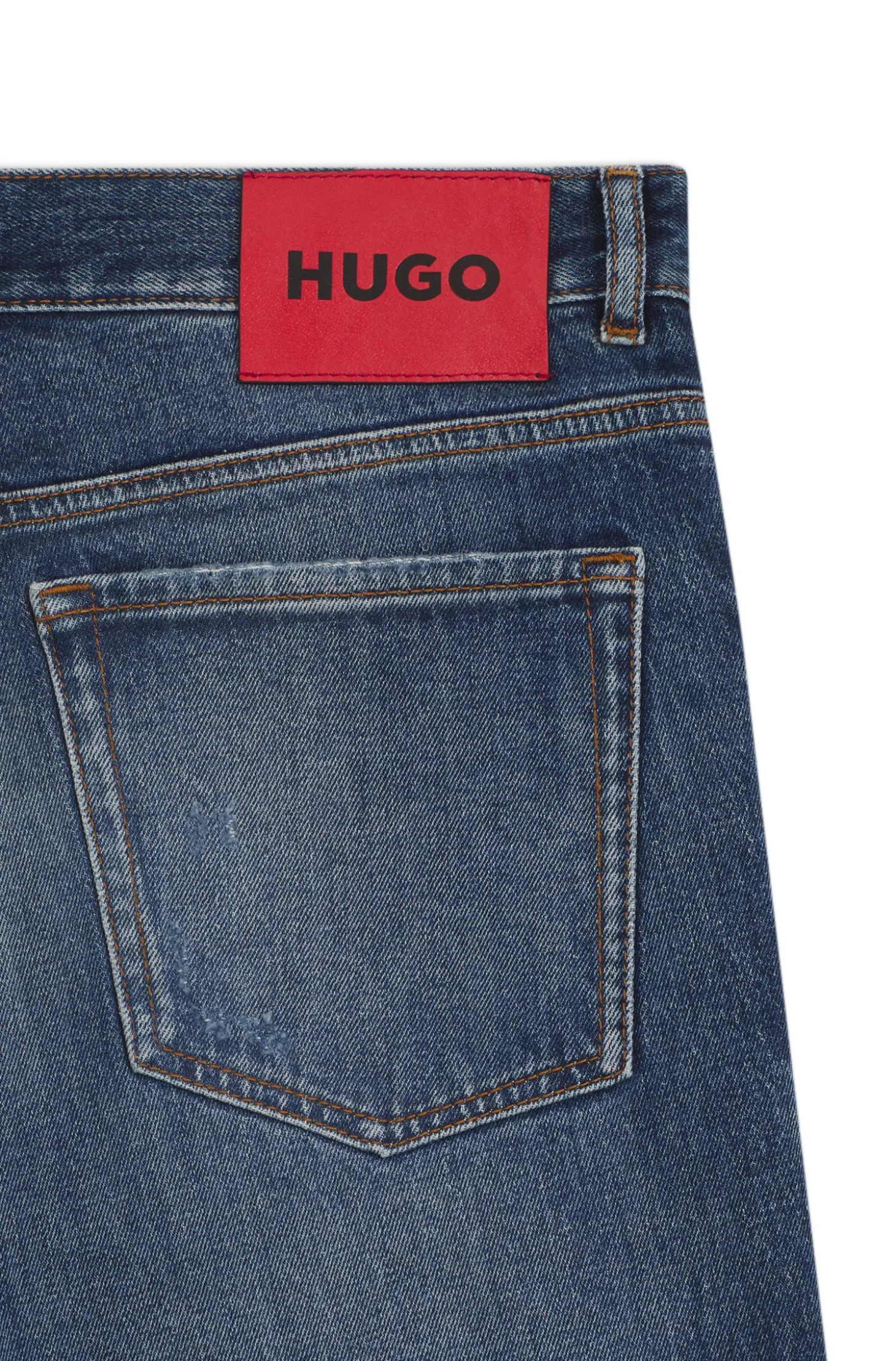 Tapered-fit jeans in dark-blue stretch cotton