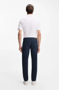 Tapered-fit jeans in pure-blue stretch denim