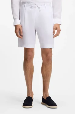 Tapered-fit shorts in linen