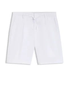 Tapered-fit shorts in linen