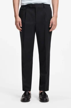 Tapered-fit trousers in a cotton blend